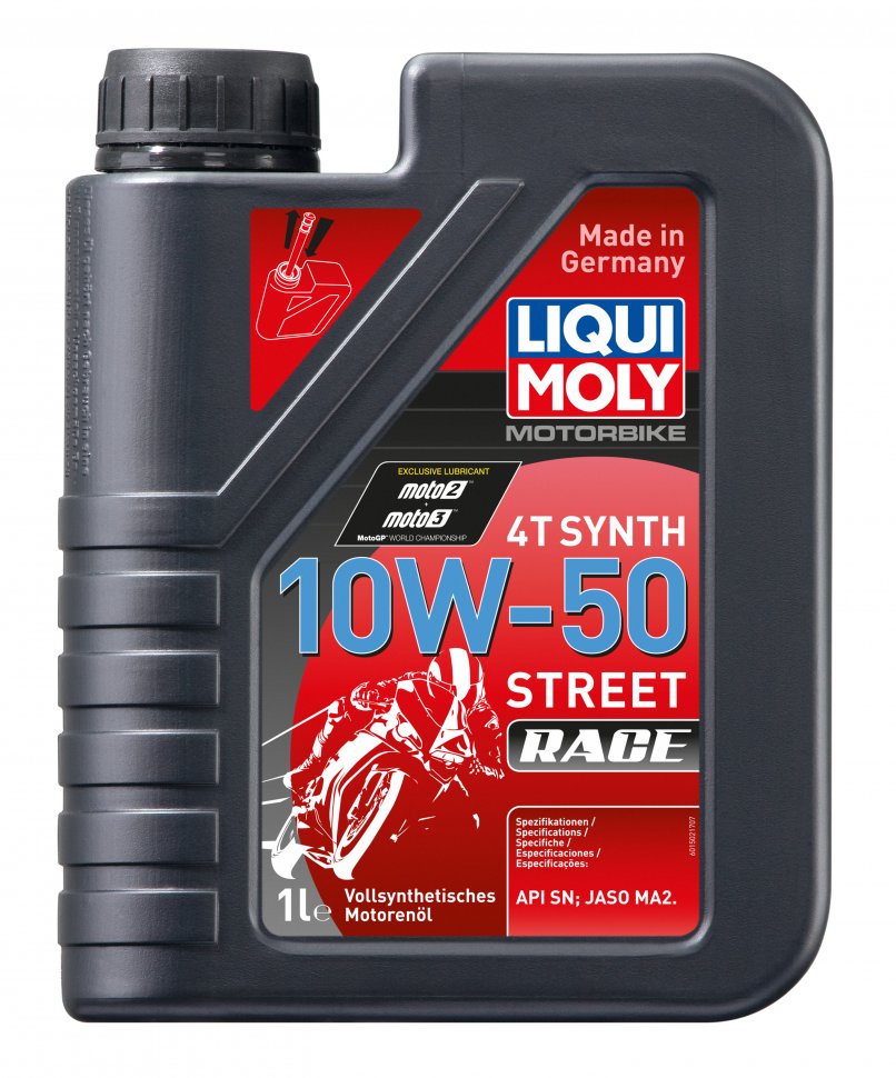 15023982 — Масло моторное 4х тактное LIQUI MOLY MOTORBIKE 4T SYNTH STREET RACE 10W50 SN MA2 (1 л) LIQUI MOLY